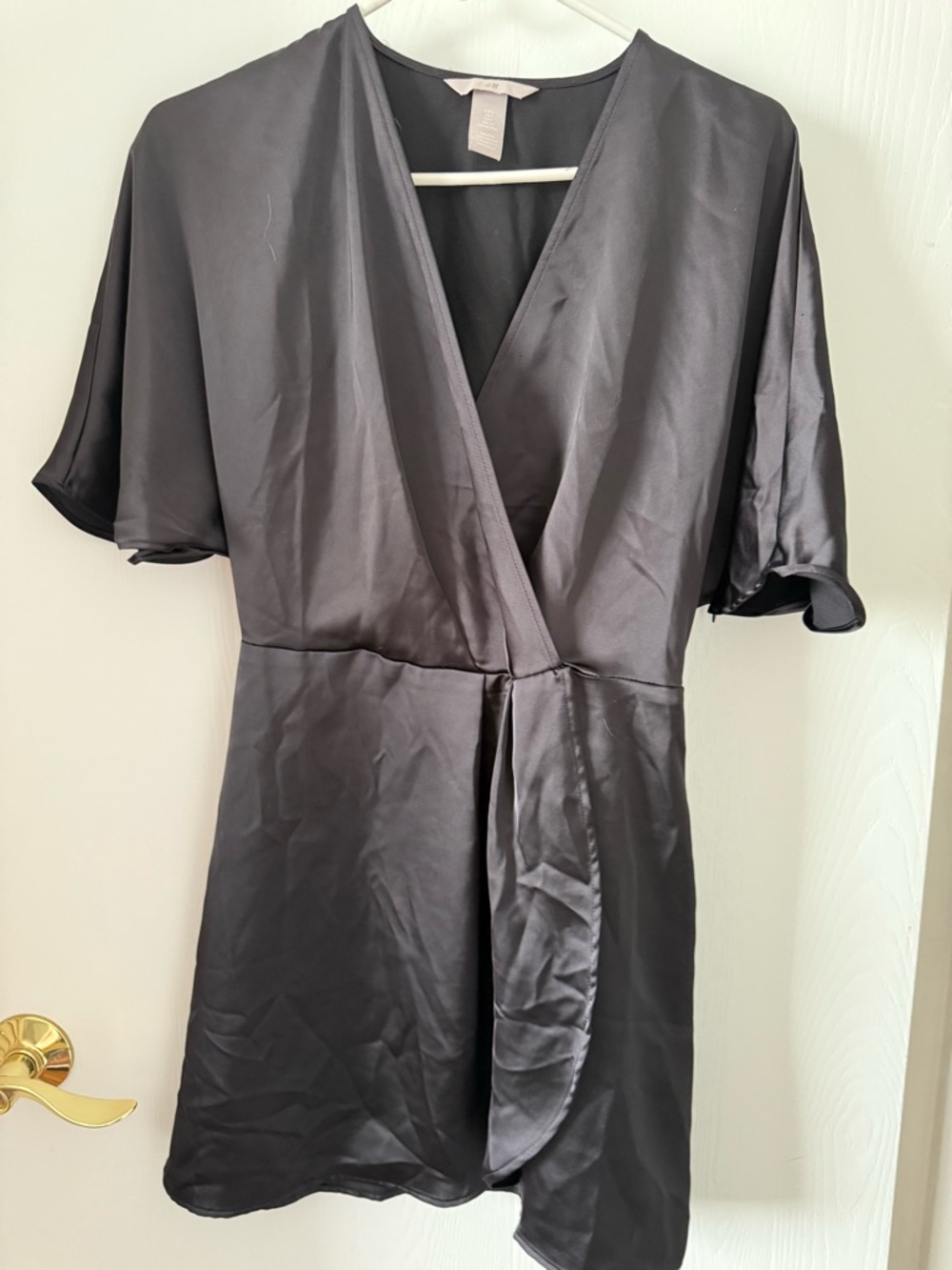 Satin Wrap dress - Black